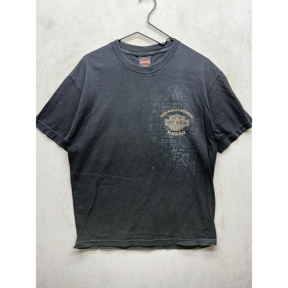 Y2K Harley Davidson Maui Hawaii T Shirt Mens L Black RK Stratman Alstyle Biker